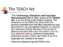 TEACH ACT of 2002