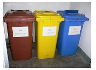 Three-Coloured Waste Separation Bins