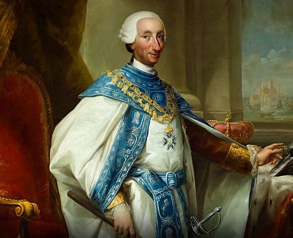 Fallece Fernando VI sin descendencia y le sucede en el trono su hermano Carlos III (rey de Nápoles).