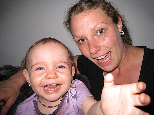 Ma mère et moi la journée de mes un an.