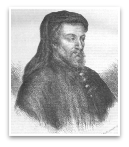 Chaucer writes "The Canterbury Tales"