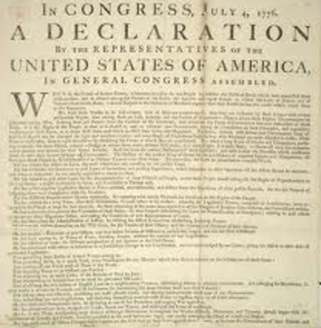 Declaration of Independence issued.