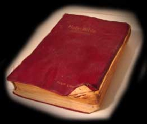 Gutenburg printed Bible using movable type