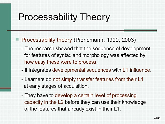 PROCESSABILITY THEORY
