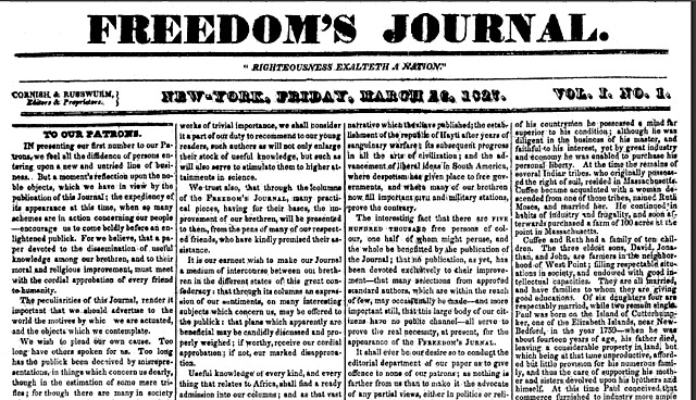 First African American Newspaper