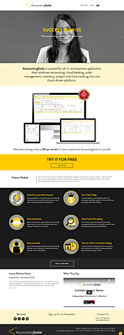 A look at AccountingSuite™'s Landing Page
