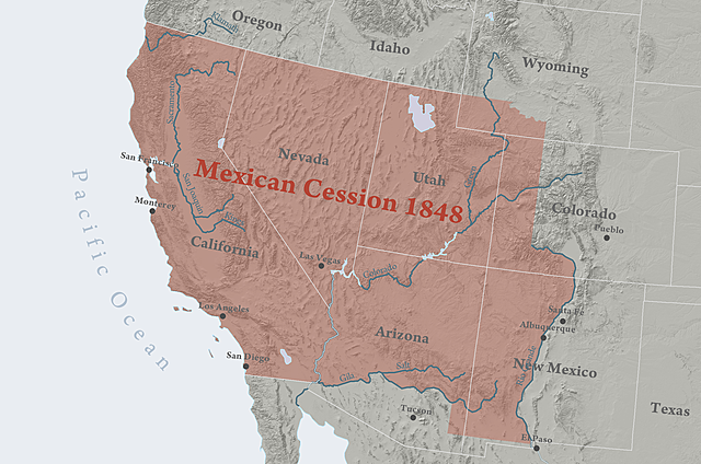 Mexico loses California, New Mexico, and Arizona