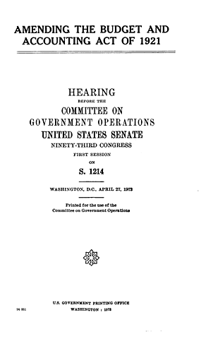 Budget and Accounting Act