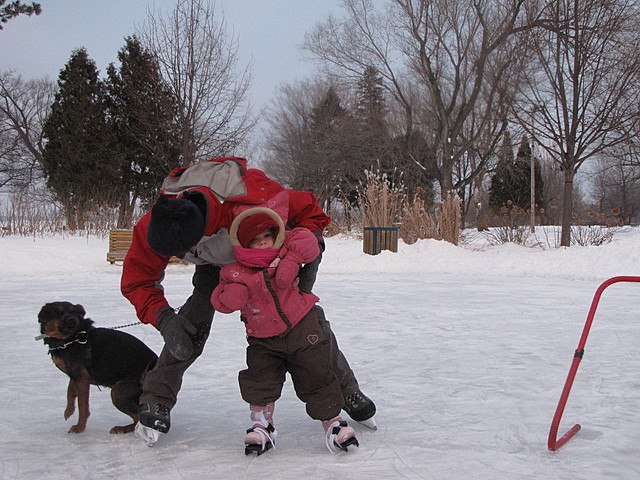 1re fois sur des patins