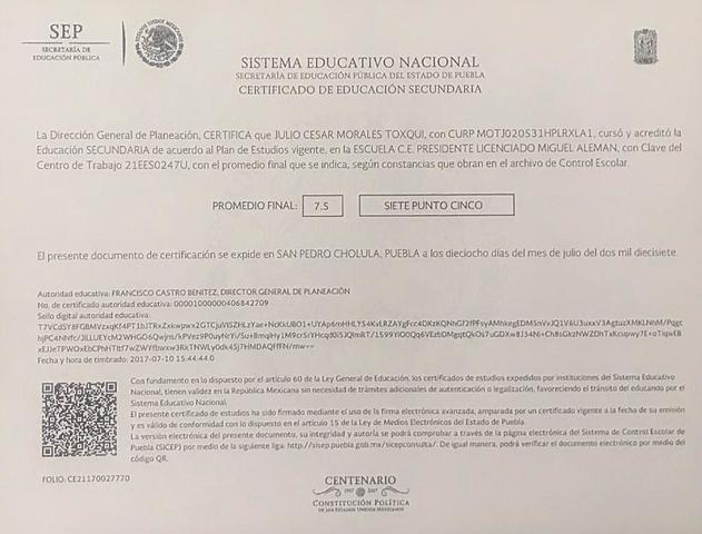 Termine mi educación secundaria