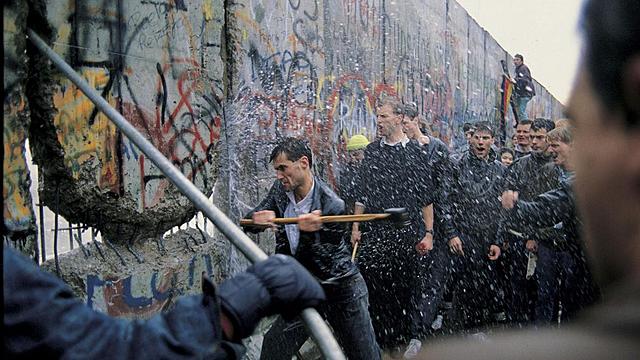 The Berlin wall falls