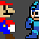 Pixel megaman meet pixel mario by evilcarcrash