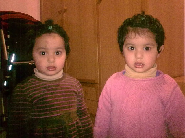 My twin sister was born