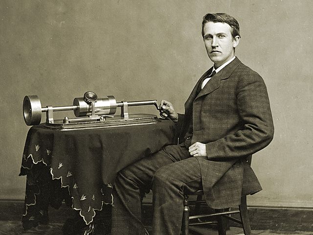 Thomas Edison patents the cylinder phonograph or tin foil phonograph.