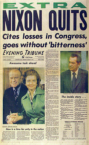 Nixon resigns as President