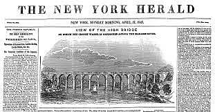 Primer ejemplar del New York Herald. (Apoya al partido demócrata).