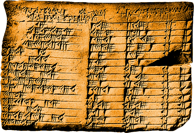 Tablilla lista de números