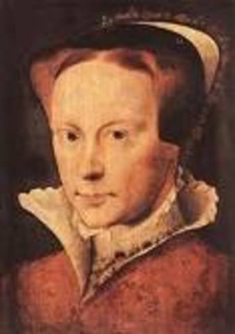 Mary Tudor, "Bloody Mary" becomes Queen of England
