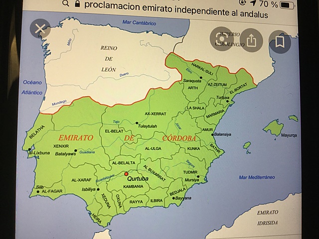 Proclamación del emirato independiente de Al-Ándalus.