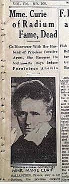 Marie Curie died in Sallanches, France.