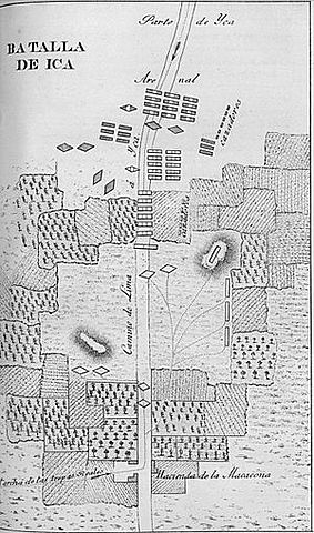 Participó en la batalla de Ica mandando los escuadrones de Dragones de la Unión