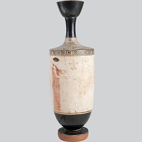 Vasos áticos de fondo blanco