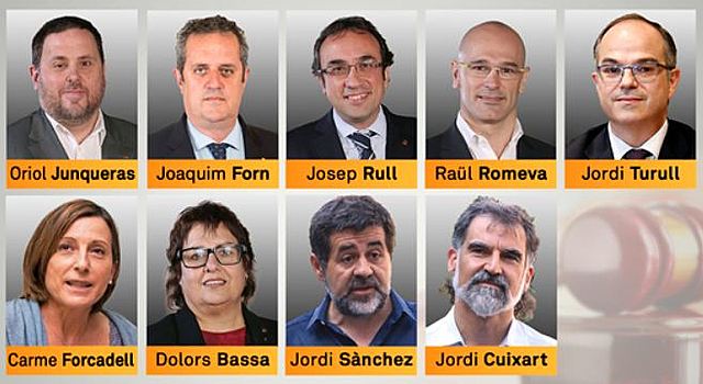 Politicians tried  to proclam independence and they're imprisoned