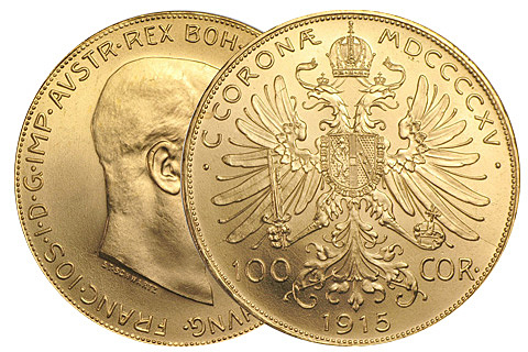 Se pone en circulación la corona de oro como moneda.