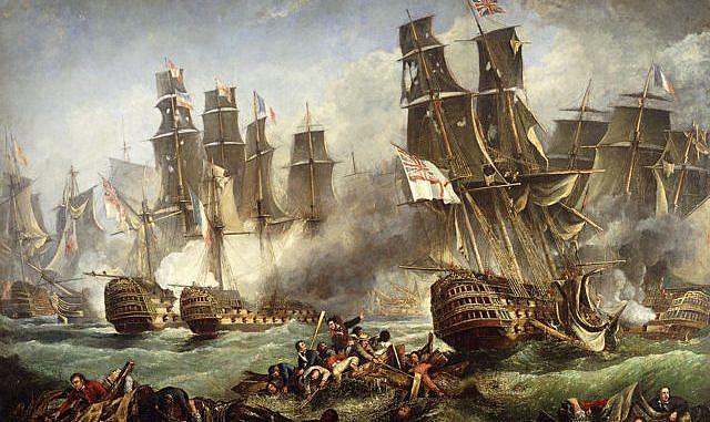 The British Defeat the French-Spanish Fleet