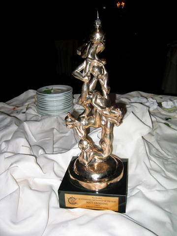 He won Ruben`s award for The Simpson