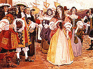 Arrivée de la première famille française