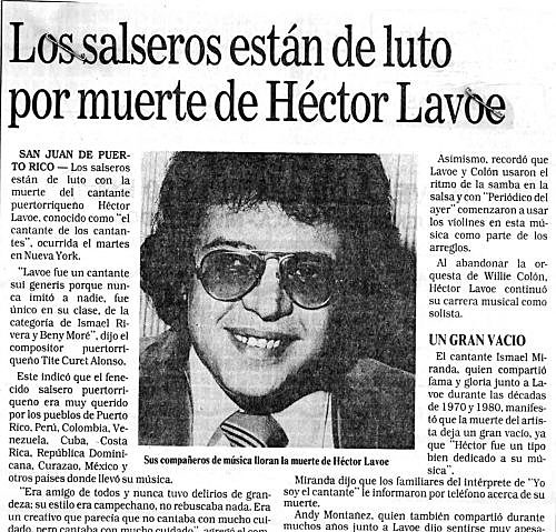 Death of Hector Lavoe