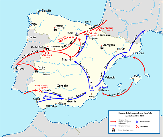 Las últimas tropas francesas abandonan España. Fin de la guerra de la Independencia.