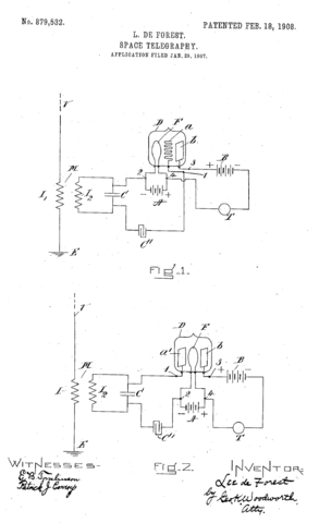 Le De Forest first triode vaccum tube "Audion"