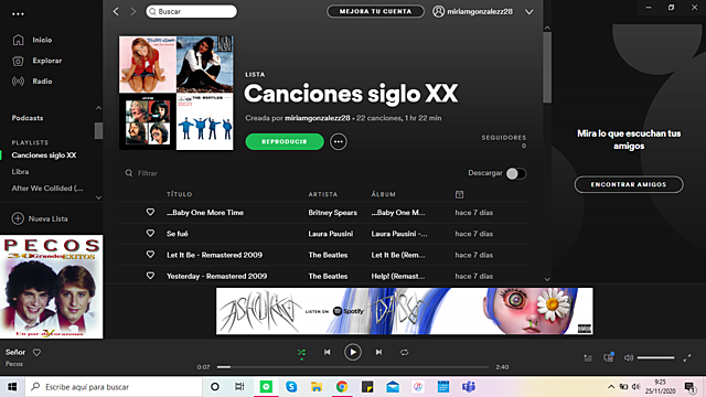 Lista de reproducción de música del siglo XX