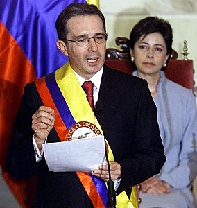 Alvaro Uribe assumed the presidency.