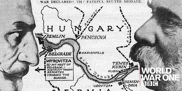 Austria-Hungary declares war on Serbia, beginning WWI.