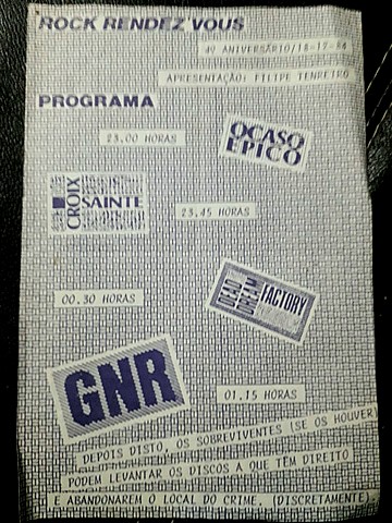 Flyer 4º Aniversário do Rock Rendez-Vous