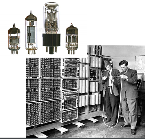 Tubos al vació y computadora