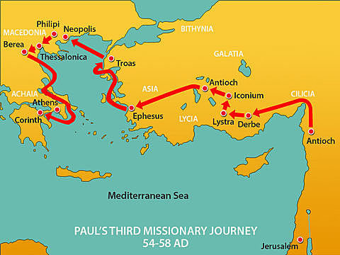 Paul's 3rd Missionary Journey (53-57 AD)