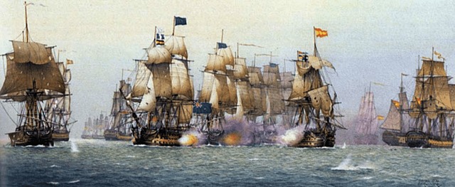 España entra en guerra con Reino Unido. Batalla del cabo de San Vicente (victoria británica)