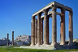 Construcción del templo de Zeus en Olimpia.