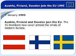 Austria, Finland and Sweden join the EU.