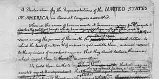 Thomas Jefferson is entrusted with the document by which the independence of the United States is declared
