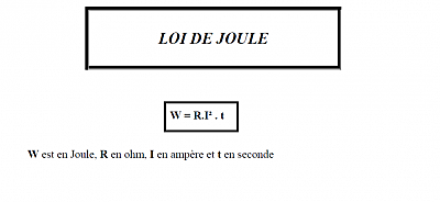 Lois de Joule