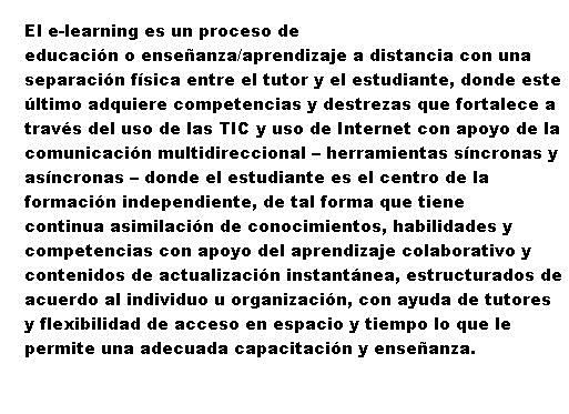 Definición conjunta de E - Learning