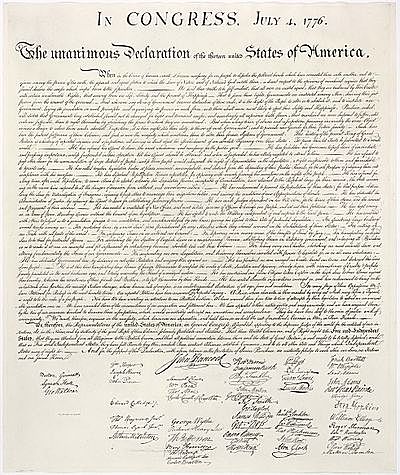 Declaración de independencia de Estados Unidos.