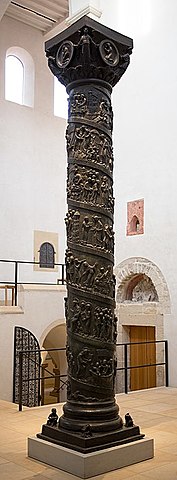The column and doors of the Church of St Michael