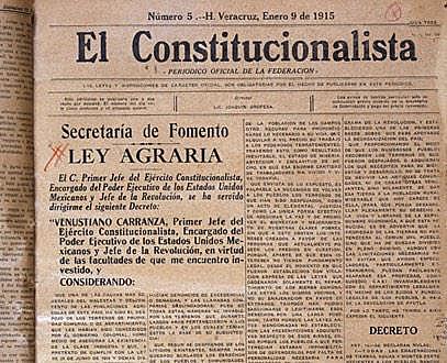 Ley Agraria y el consecuente reparto de la tierra
