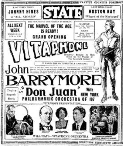 Bell Laboratories develops a 33 1/3 rpm disk to synch a music track